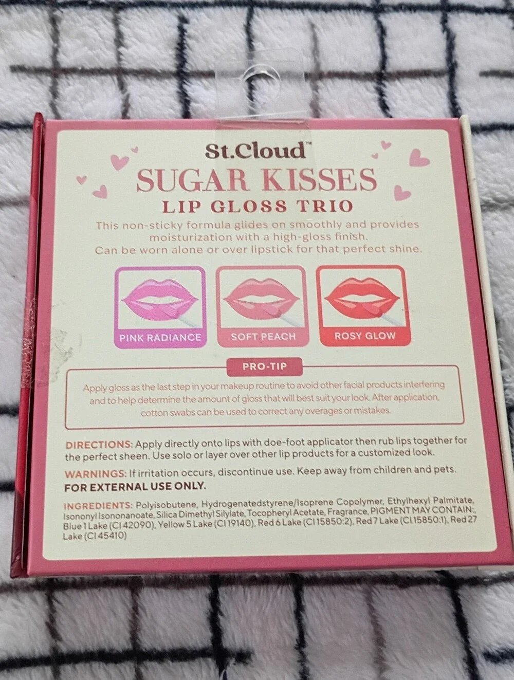 St. Cloud Brand High Gloss Lip Gloss Trio - Pink Shades NEW